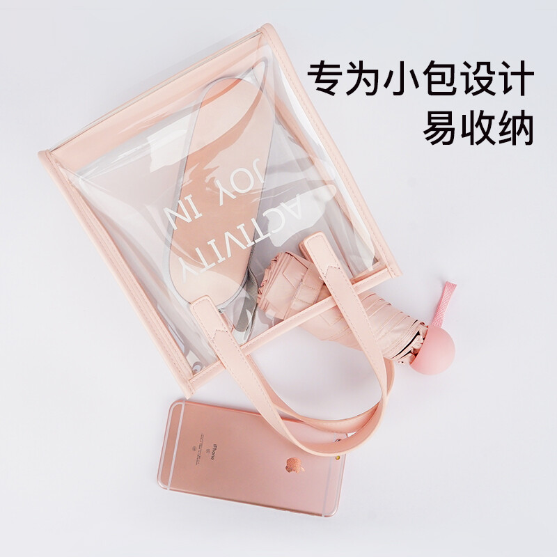 红叶（Hong Ye） 太阳伞五折伞便携防晒防紫外线遮阳伞女防晒伞晴雨两用胶囊系列 静谧蓝+胶囊盒