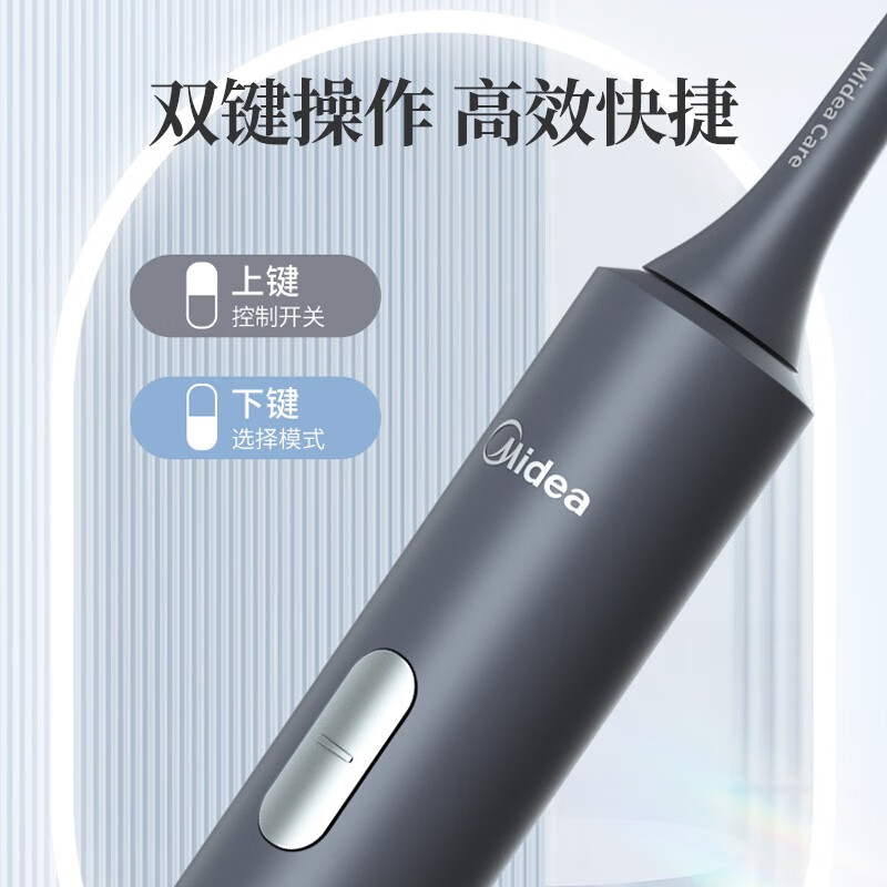 美的（Midea）电动牙刷成人 声波震动 300天续航+冲牙器冲牙器 洗牙器 口腔呵护清洁套装 S1P+BJ0102