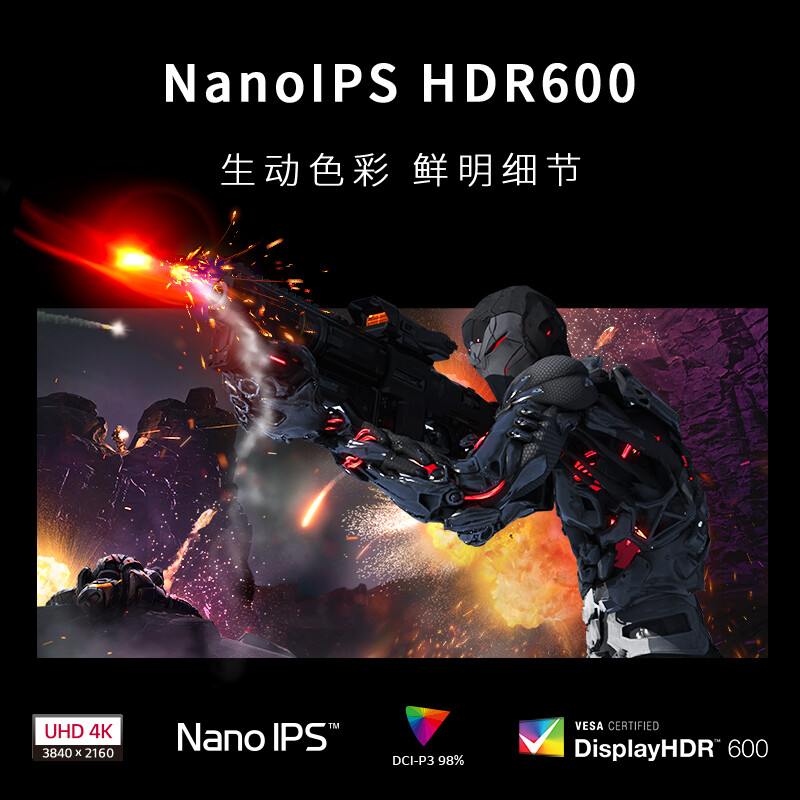 LG 乐金 27GP95R 27英寸IPS显示器 (3840×2160/144Hz/98%DCI-P3/HDR600) 双重优惠折后￥3899