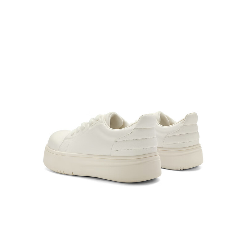 百丽简约百搭板鞋女2023秋季新款丑萌圆头厚底休闲小白鞋B1568CM3预售 白色 35