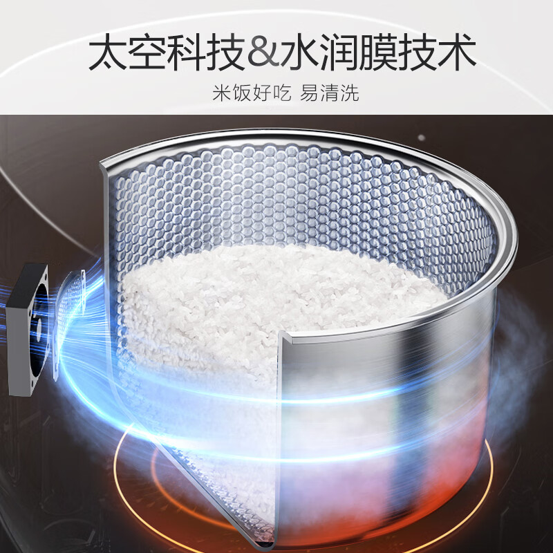 九阳（Joyoung）【0涂层】不锈钢双钢釜太空系列5升3-10人电压力锅高压锅无涂层1200WIH电磁加热5L压力煲50IHN3