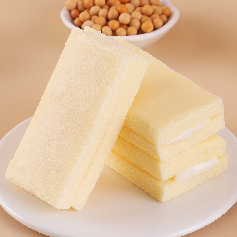 满格华夫半咸豆乳蛋糕 网红零食下午茶糕点营养早餐夹心蛋糕 1箱 380g