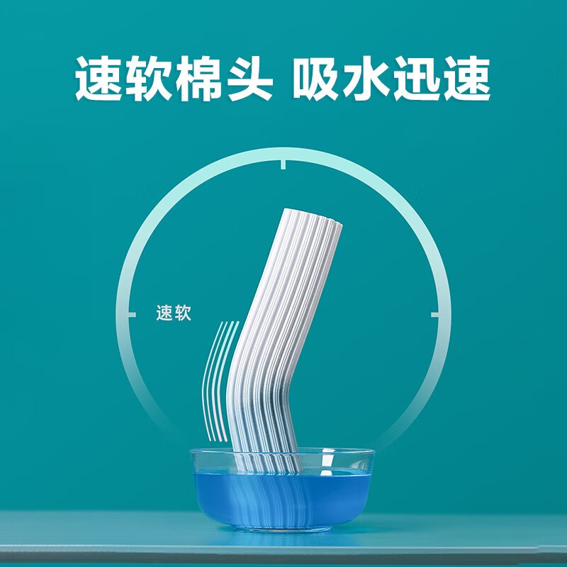 茶花海绵拖把2023新款头对折挤水免手洗拖地胶棉吸水地拖布 【洁境蓝】洁境对折胶棉拖