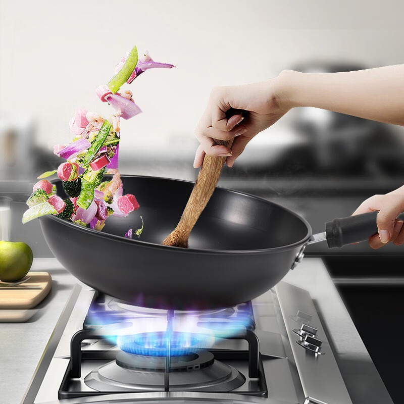 康巴赫（KBH）双倍防锈精铁炒锅煎锅汤锅三件套家用电磁炉通用厨房锅具组合套装 精铁三件套