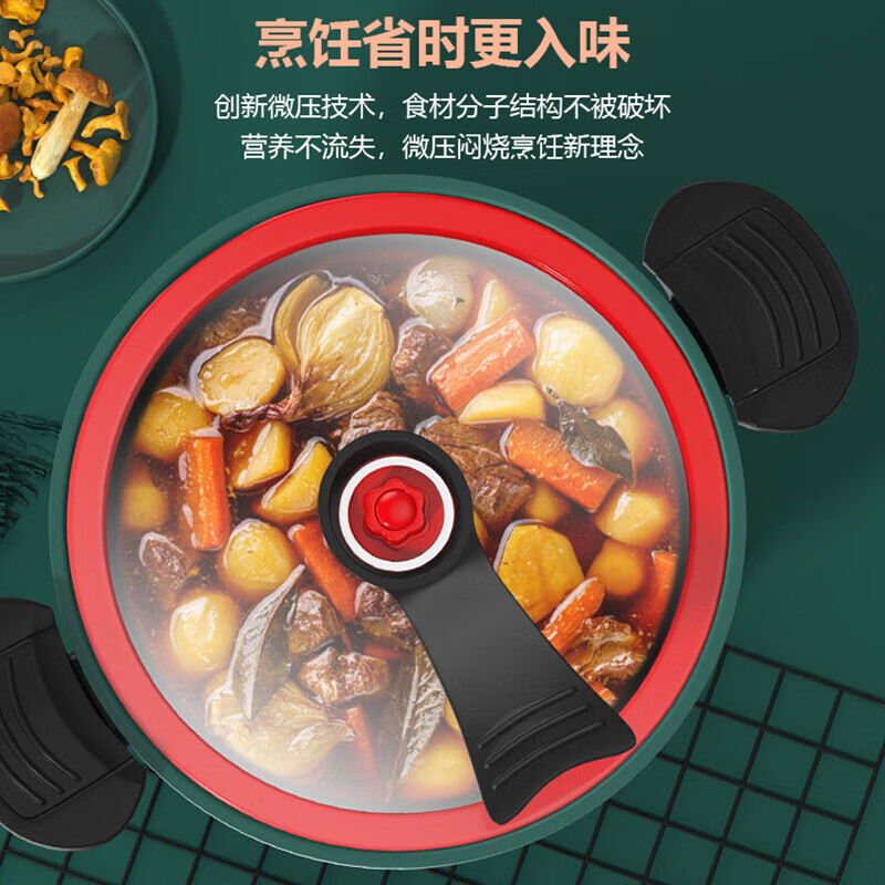 艾逸瑶选巴尔加斯复古绿微压锅24CM CJ-21010