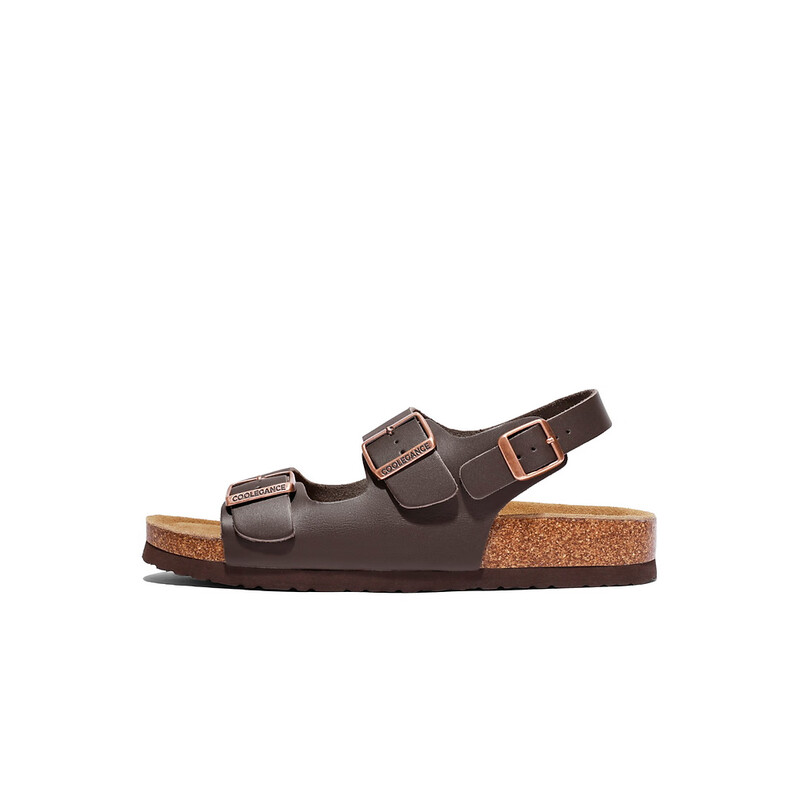 百丽双条带凉鞋男2023夏季新款休闲清爽透气凉鞋A1078BL3 棕色 40