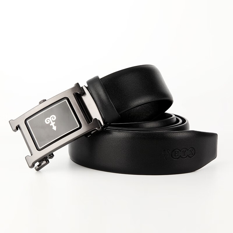 恒源祥（HYX）（HYX）男士皮带真皮年轻人商务牛皮自动扣裤腰带送男友生日礼物 黑色