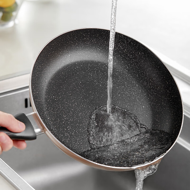 美的（Midea）煎锅不粘锅牛排锅平底锅煎蛋锅煎饼锅炒菜锅CJ24Fry302M金色