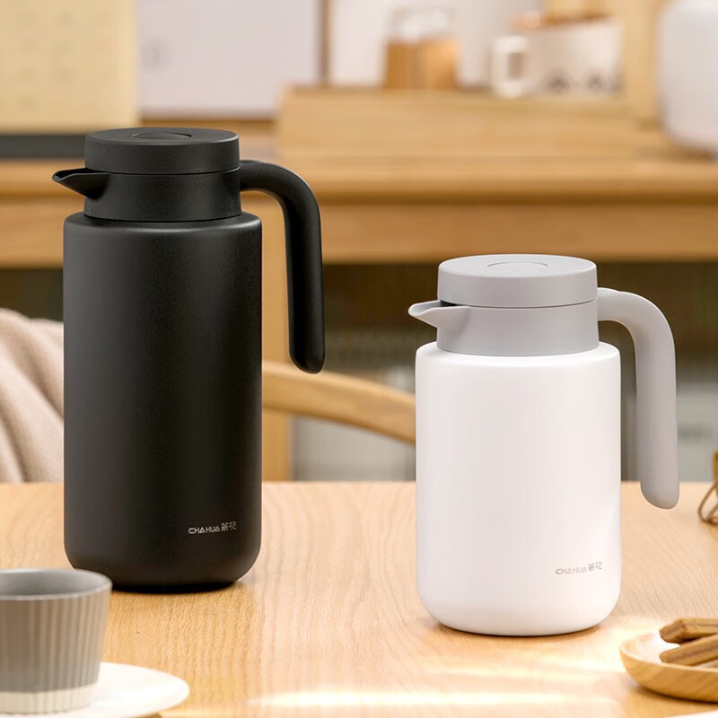 茶花（CHAHUA） 茶花保温水壶家用大容量便携热水壶学生热水瓶保温水瓶不锈钢 【1.7L】白色