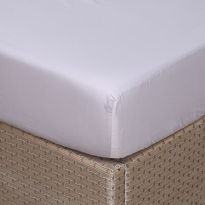 富安娜家纺 纯棉床笠单件60支长绒棉可水洗防滑床单 全棉床罩席梦思床垫保护套 卡瑞娜1.8米床适用