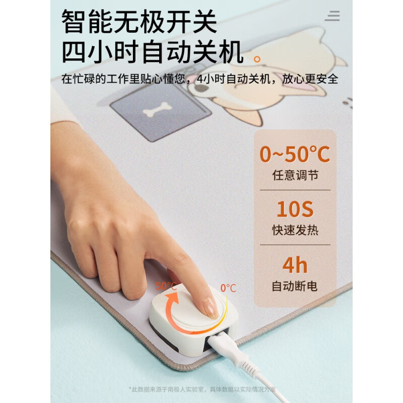 南极人暖桌垫加热超大桌面发热垫女生电脑办公室暖手垫 沫西鸭【2021全新升级 60*36cm】无极温控