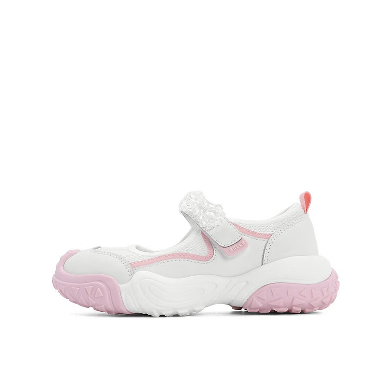 百丽丑萌运动鞋童鞋2023夏季新商场同款透气魔术贴凉鞋A2330B83 白色 28