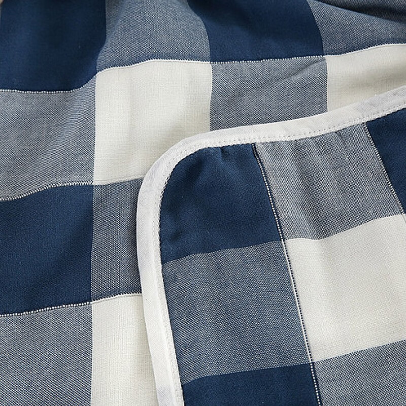 Tri-polar40纱支六层纱布毛巾被空调被 TP2903 大蓝格 150*200cm