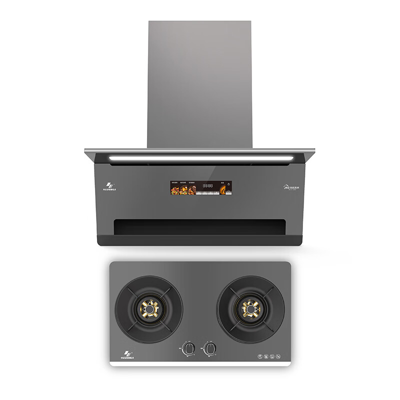 申花上海申花烟灶联动套装直流变频大吸力静音烟机T758+大火力5.2kw热效率70%上进风燃气灶B93H