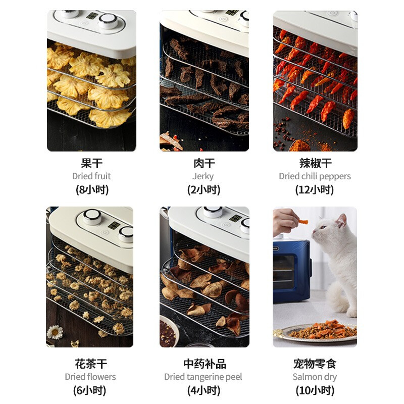 摩飞电器（Morphyrichards） 干果机家用果干机小型水果风干机宠物零食机食物食品水果烘干机 自制水果干肉干-MR6255轻奢蓝