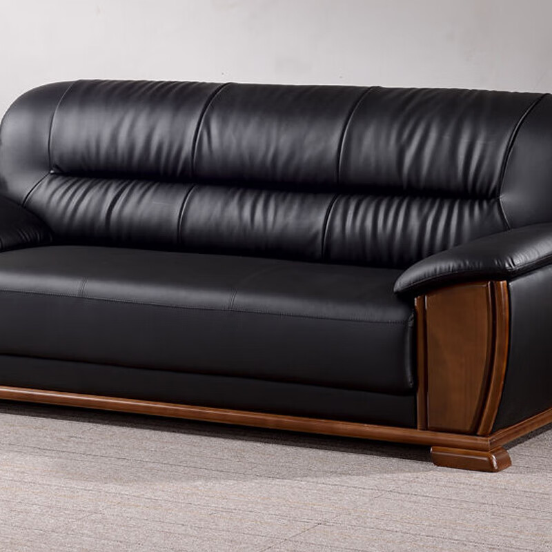 臻远ZYJJ-80280办公沙发茶几组合办公室简约会客商务沙发 牛皮单人位