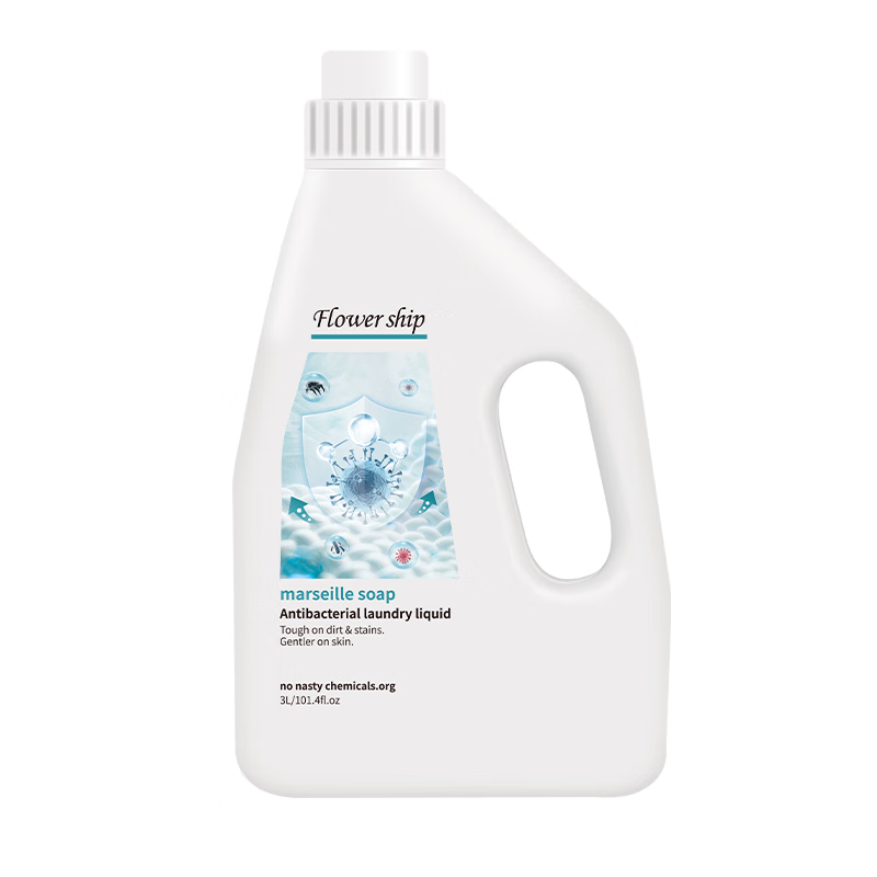 花卉诗（Flower ship）洗衣液3kg内衣裤专用清洗液抑菌淡雅留香蓝色妖姬家庭装母婴可用 【抑菌防螨】马赛 3L 1瓶