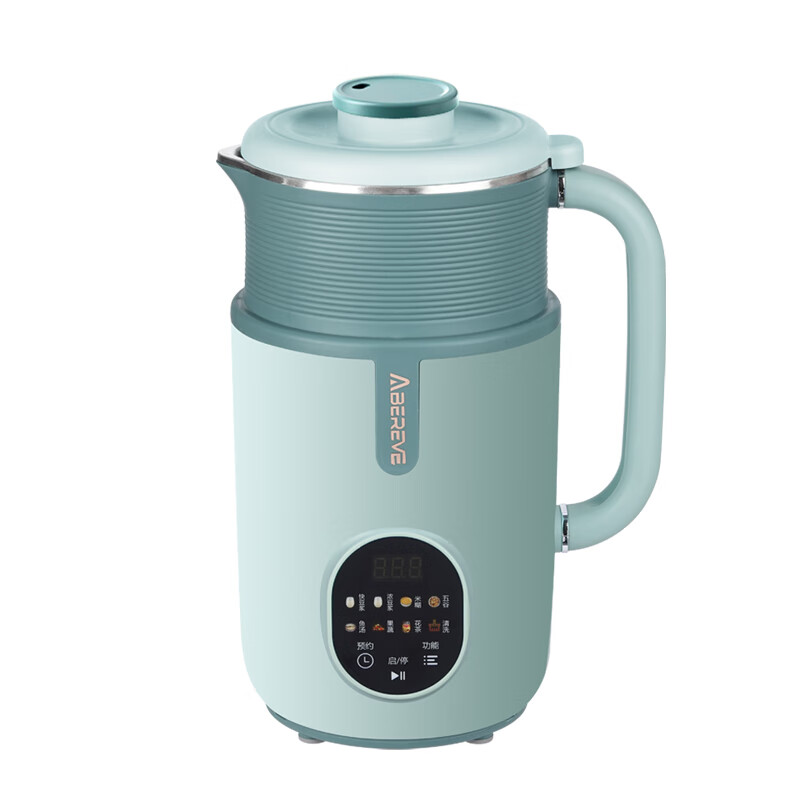 Abereve艾贝丽破壁料理机 家用豆浆机全自动鱼汤花茶辅食果汁机双口感豆浆一体机ABL-DJ163【无需泡豆】 孔雀绿