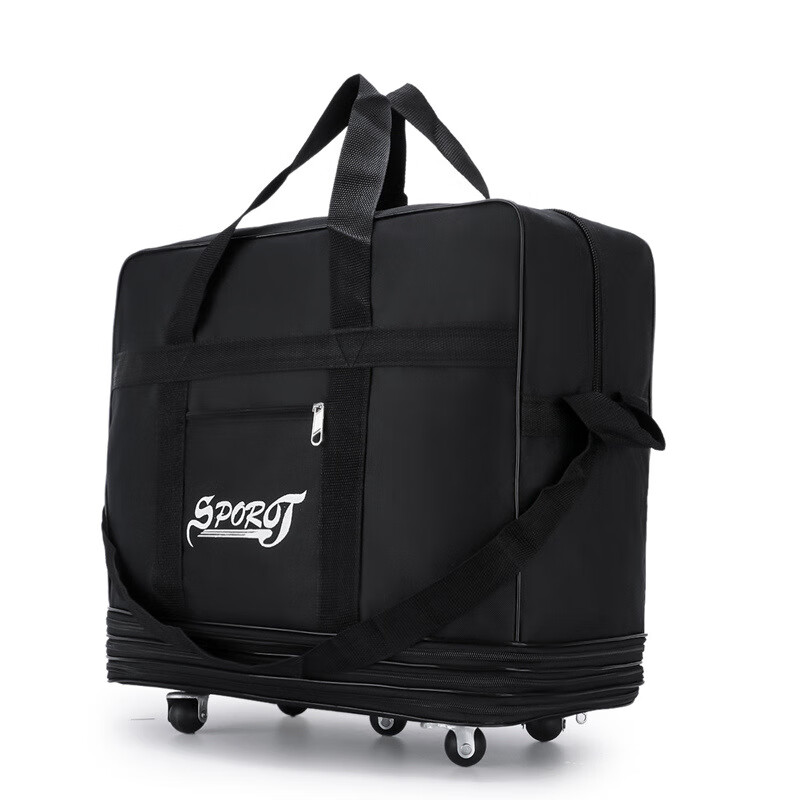 袋鼠（KANGAROO）新款航空托运包牛津行李袋包大容量搬家旅行袋加长带轮背拉旅行包