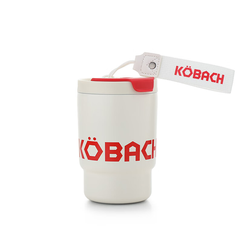 康巴赫 便携保温咖啡杯 LPB38B01 白红色 380ml