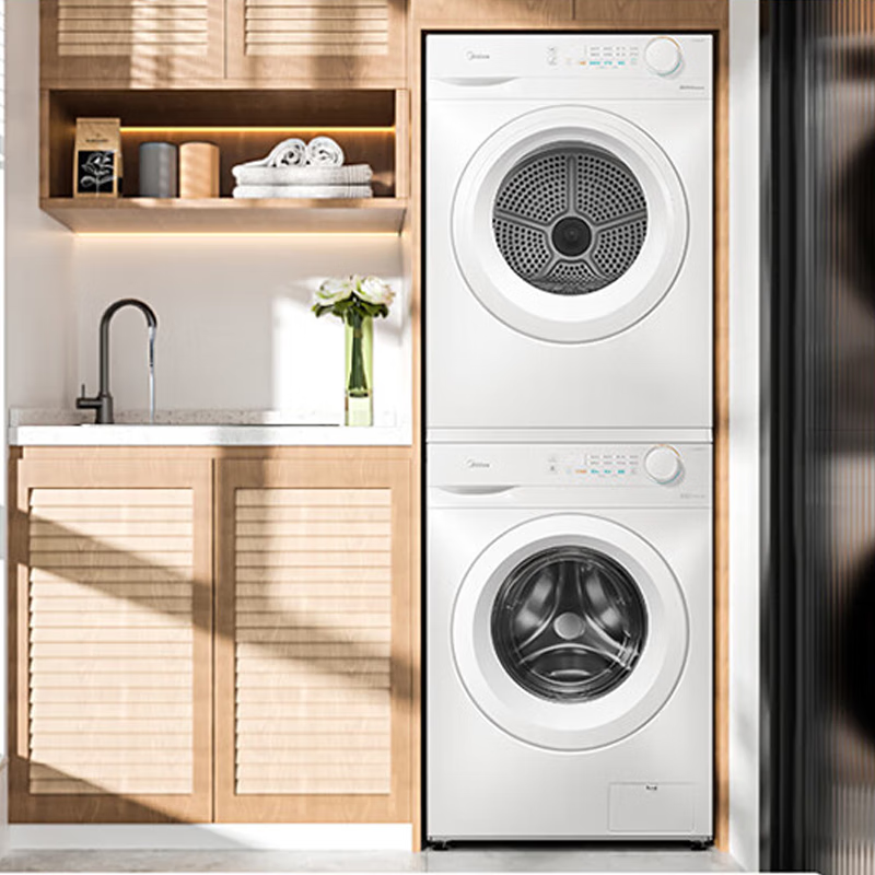 美的10公斤洗烘套装烘干机洗衣机全自动滚筒大容量变频羽绒服洗烘