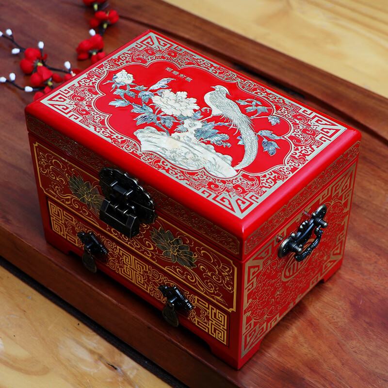 平遥推光漆器首饰盒中国风民间特色手工艺礼品出国送老外朋友商务客户结婚送新娘闺蜜520情人节生日礼物