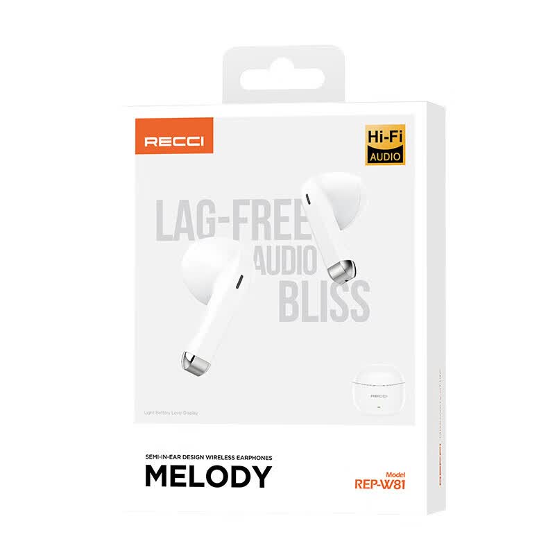 RECCI锐思REP-W81半入耳式设计无感佩戴舒适贴耳久带不痛耳纯享音质 持久聆听蓝牙无线耳机