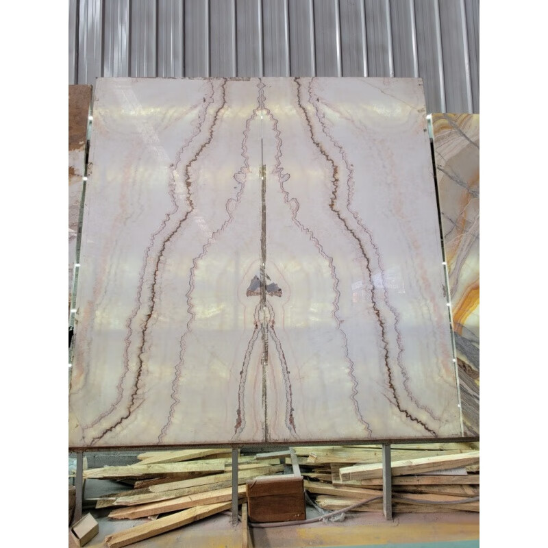 溥畔七彩木纹玉透光玉石背景墙 玉石背景墙