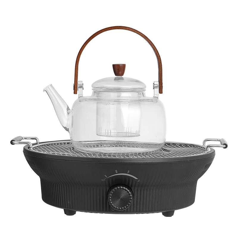 Abereve艾贝丽无烟围炉煮茶器（含壶）0.8L大容量花茶壶五档旋钮调温可炖汤煲汤可干果可取暖ABL-WL1317 深空灰