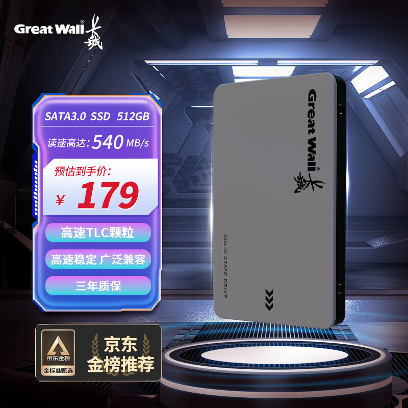 长城（Great Wall)  SSD固态硬盘 SATA3.0接口 读速540MB/S台式机/笔记本通用 GW560系列