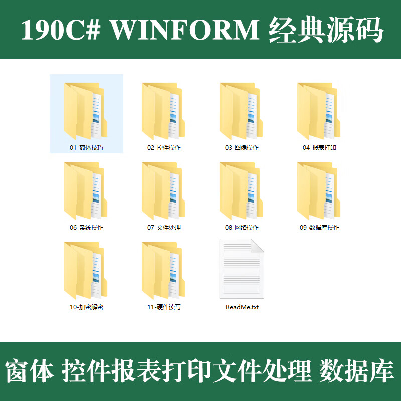 《C#源代码winform实例源码控件操作窗体技巧文件处理数据库加密电子版非纸质图书》