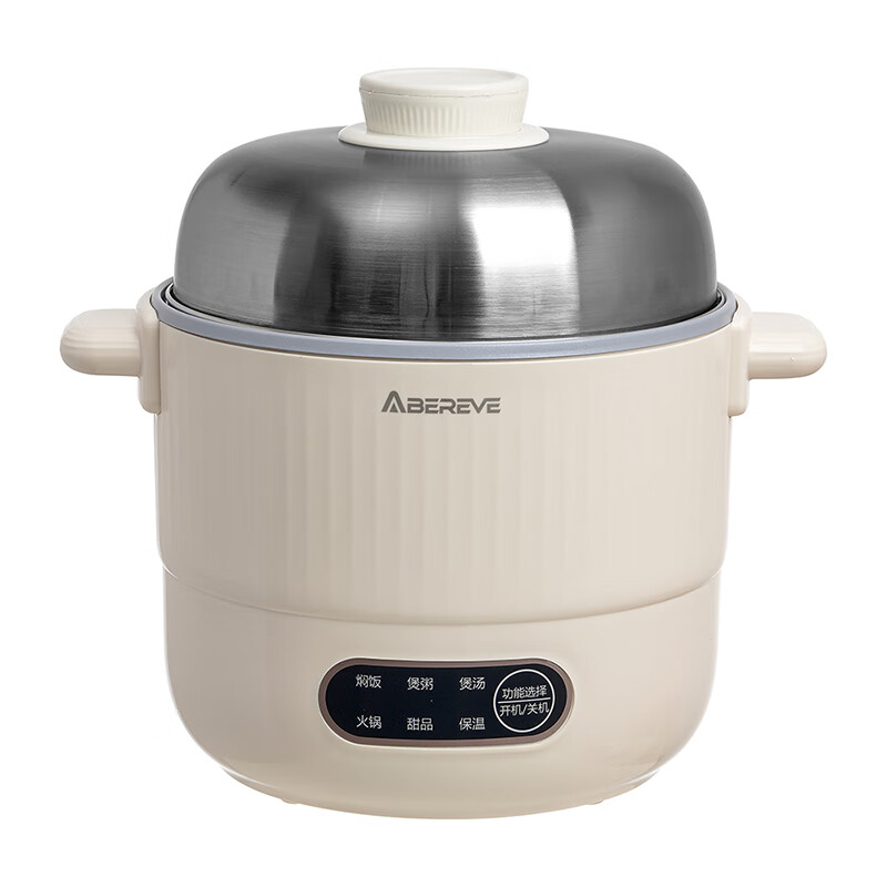Abereve多功能锅电火锅电煮锅电热锅电饭煲家用多用途蒸煮一体锅 1.8L大容量一人食ABL-DYG1213（蒸屉款） 1.8L