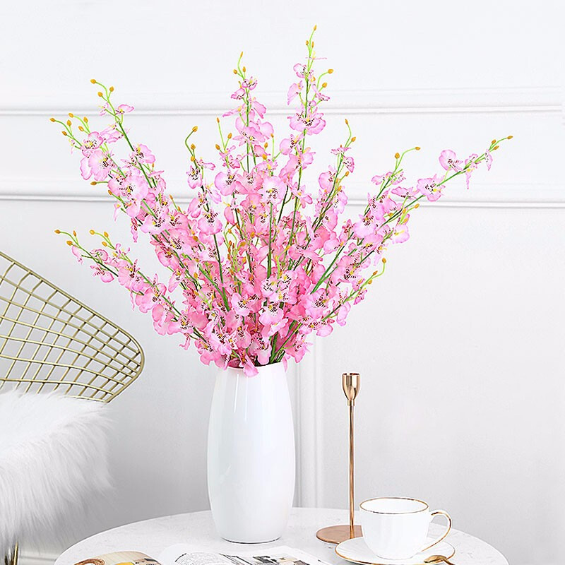 绢花跳舞兰客厅装饰高仿真花绢花假花花瓶花艺玄关卧室房间摆件装饰品黄色跳舞兰 8支 如图 花瓶花艺 家装软饰 家居日用 上海智炫堂游戏软件开发有限公司