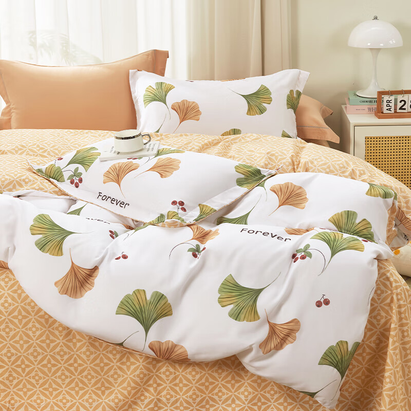 洁丽雅 生态长棉绒四件套磨毛件套双人单人四季通用款四件套 金色童话