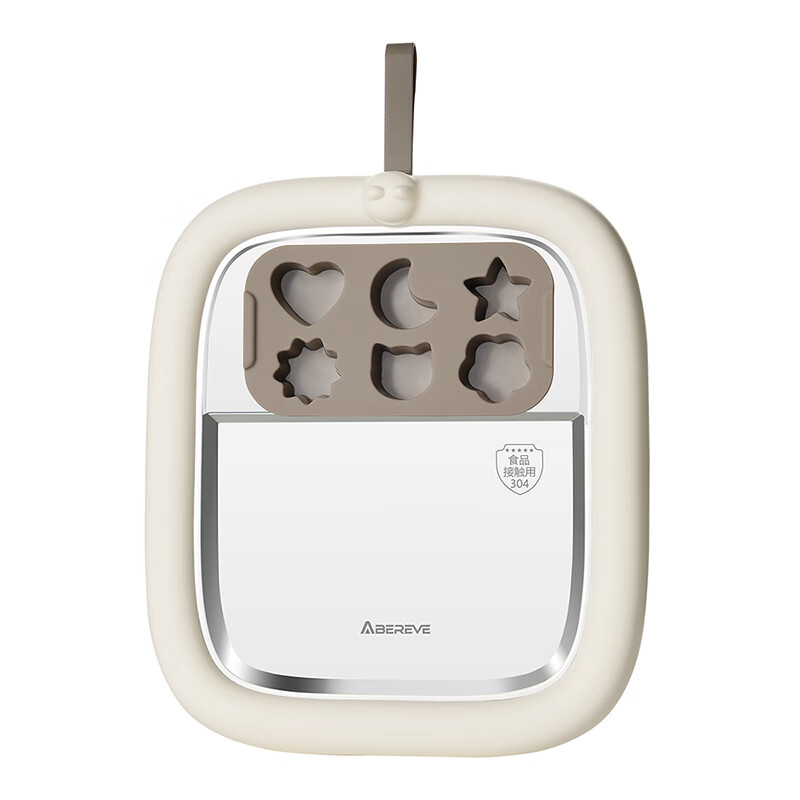 Abereve艾贝丽炒冰机 小型炒酸奶机儿童制冰机器食品级304不锈钢炒酸奶盘炒冰沙机【赠送炒铲】ABL-CB916S 白色
