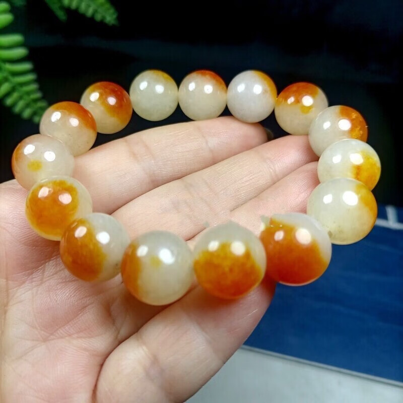 胖东来品质和田玉糖白玉手串圆珠新疆真玉且末料糖白玉石手链 15颗珠13mm周围182