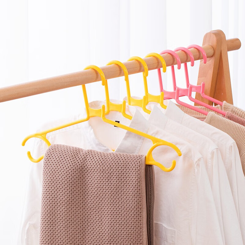 茶花（CHAHUA） 茶花塑料衣架家用成人衣撑凉衣架挂钩无痕衣柜晾衣服架子 【15只】颜色随机