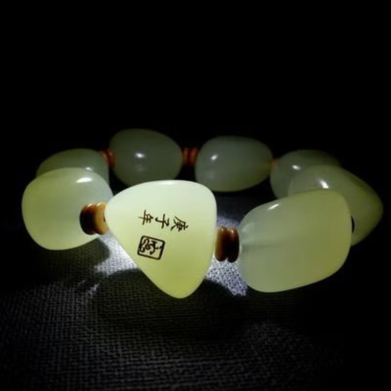 胖东来品质和田玉原石羊脂冰玉手串正品男女款转运珠玉石手串手镯 和田玉原石羊脂冰玉手串男女款转运珠玉石手串手镯