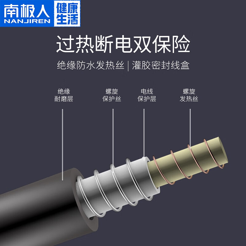 南极人水暖电热毯单人双人双控家用水循环安全调温无辐射电褥子炕 法兰绒 200cm*180cm 条纹灰色