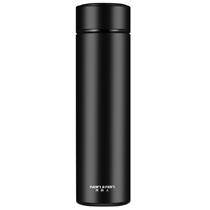 南极人 nanjiren 黑色保温杯450ml珠光漆双层不锈钢内胆保温杯 男女