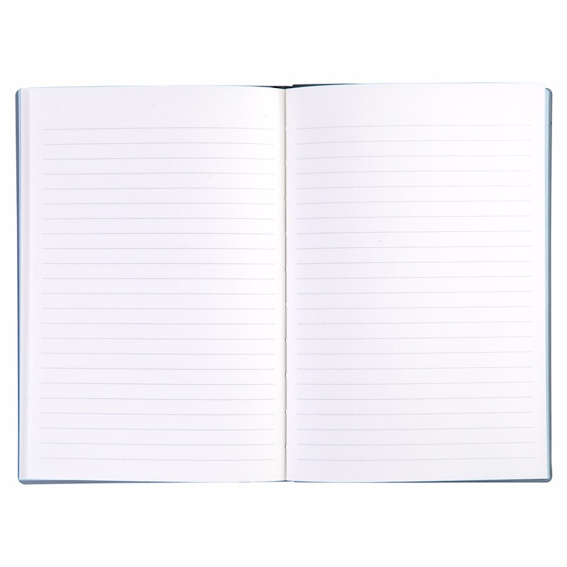 得力（deli）A5皮面本皮面笔记本子肤感笔记本子 学生记事本手账本会议日记本文具软面抄本记事本 夕雾蓝 22290