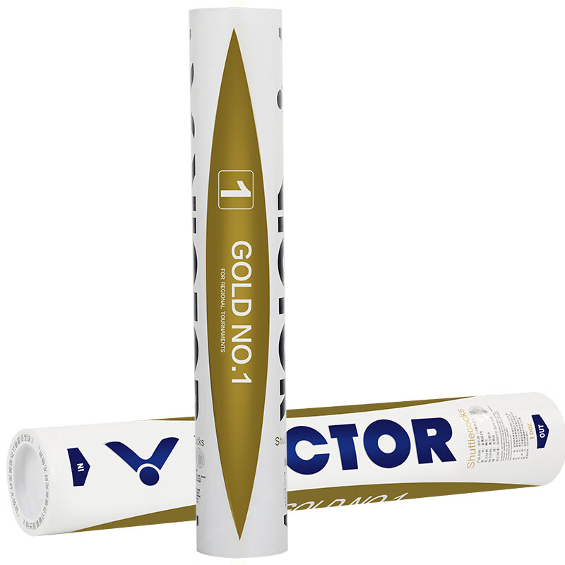 威克多victor 胜利gold金黄1号羽毛球 比赛用羽球 稳定耐打 12只装