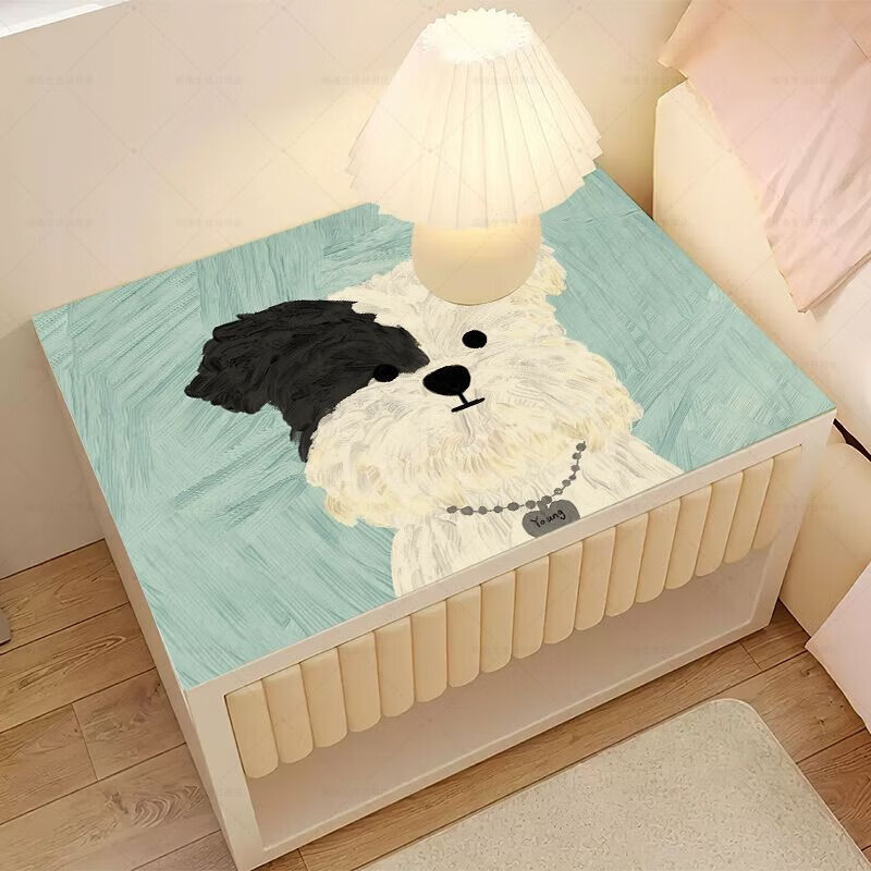 床头柜保护垫床头柜盖布Q弹硅胶皮革桌垫防水防油桌布盖布垫子防 637E 60cm*60cm