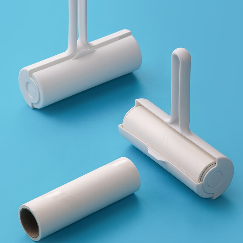 茶花粘毛器粘尘滚筒头发卷衣服沾滚刷神器可撕式黏纸卷纸床上去毛 【可撕式粘毛滚+手柄】16cm*360张