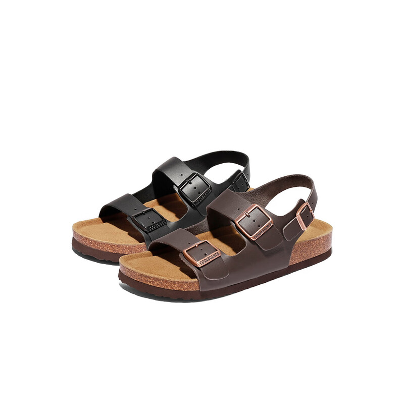 百丽双条带凉鞋男2023夏季新款休闲清爽透气凉鞋A1078BL3 棕色 40