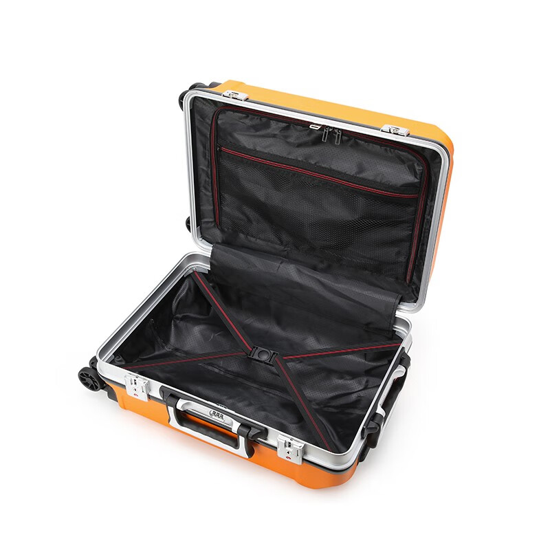 恒源祥（HYX）机甲铝框箱拉杆箱行李箱旅行箱女男学生结实耐用密码皮箱子24英寸 黑色 20寸