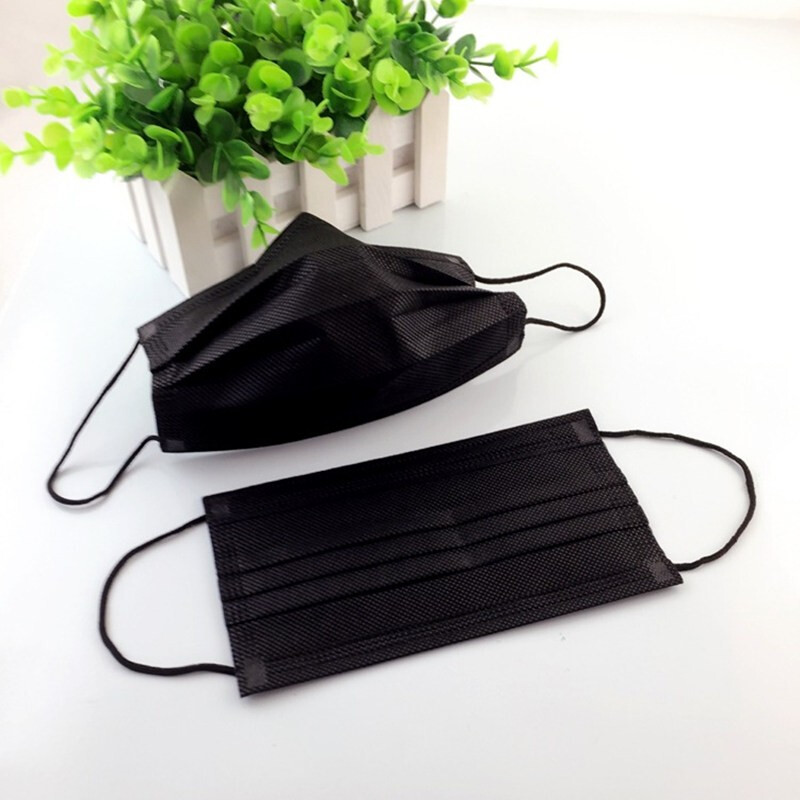 一次性活性炭韩版家庭必备四季时尚透气加厚超强防护成人口罩 黑色