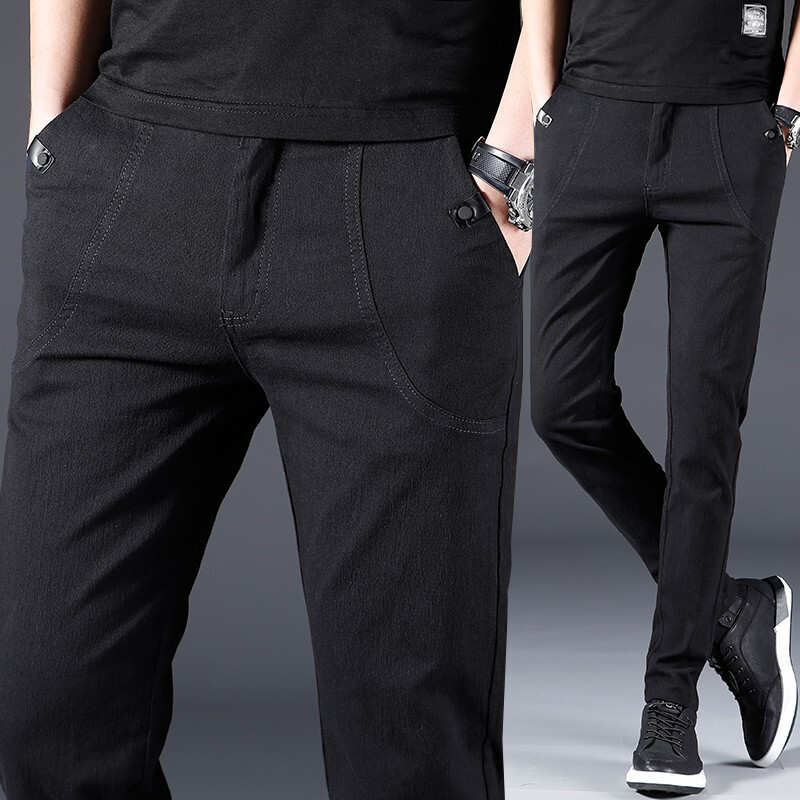 京东稻草人休闲裤男秋冬季男裤男士直筒休闲裤子时尚修身裤商务韩版