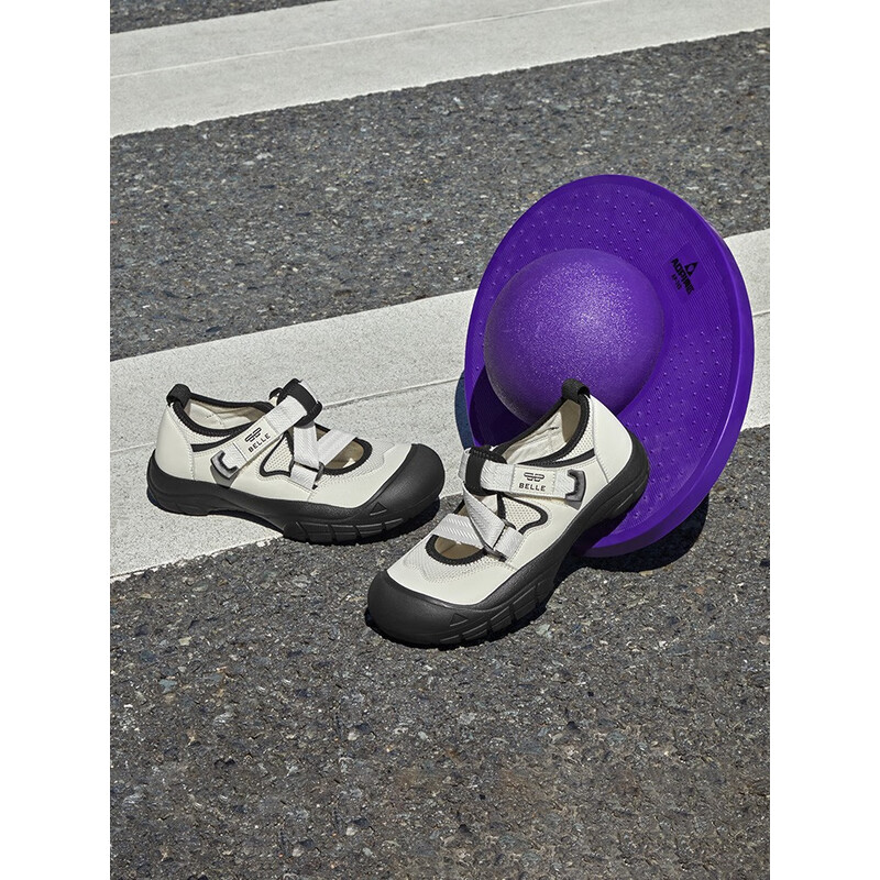 百丽小众老爹凉鞋女2023秋季新款丑萌休闲鞋溯溪鞋B1450CQ3 米白 39