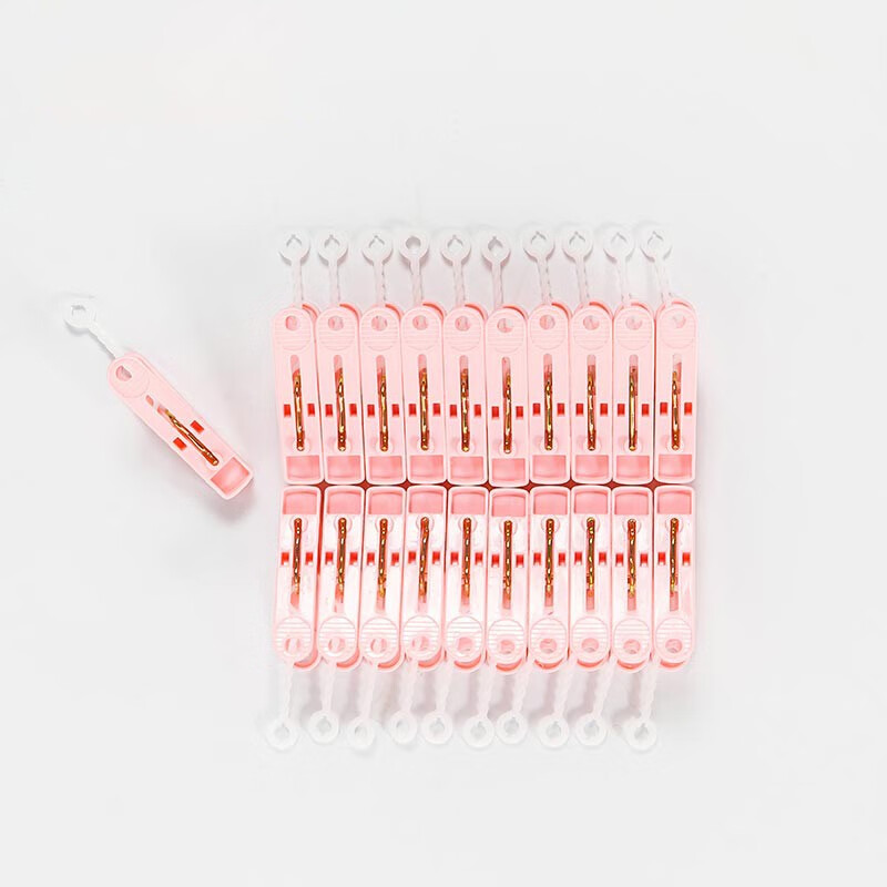 茶花晾袜子衣架多夹子圆盘家用内衣宝宝晒衣挂晾衣夹 （圆形）樱花粉